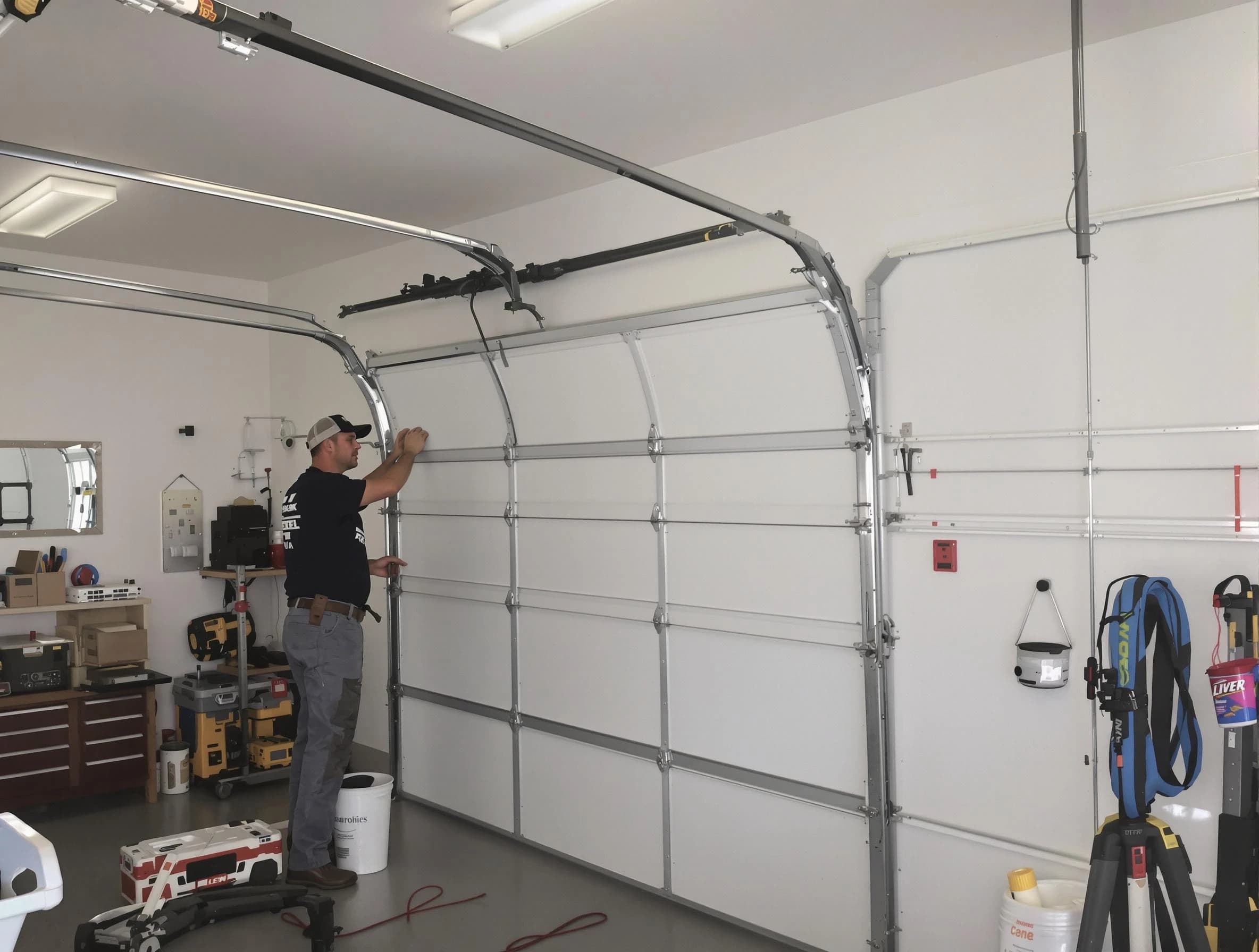 Edmond Garage Door Repair team installing new garage door in Edmond