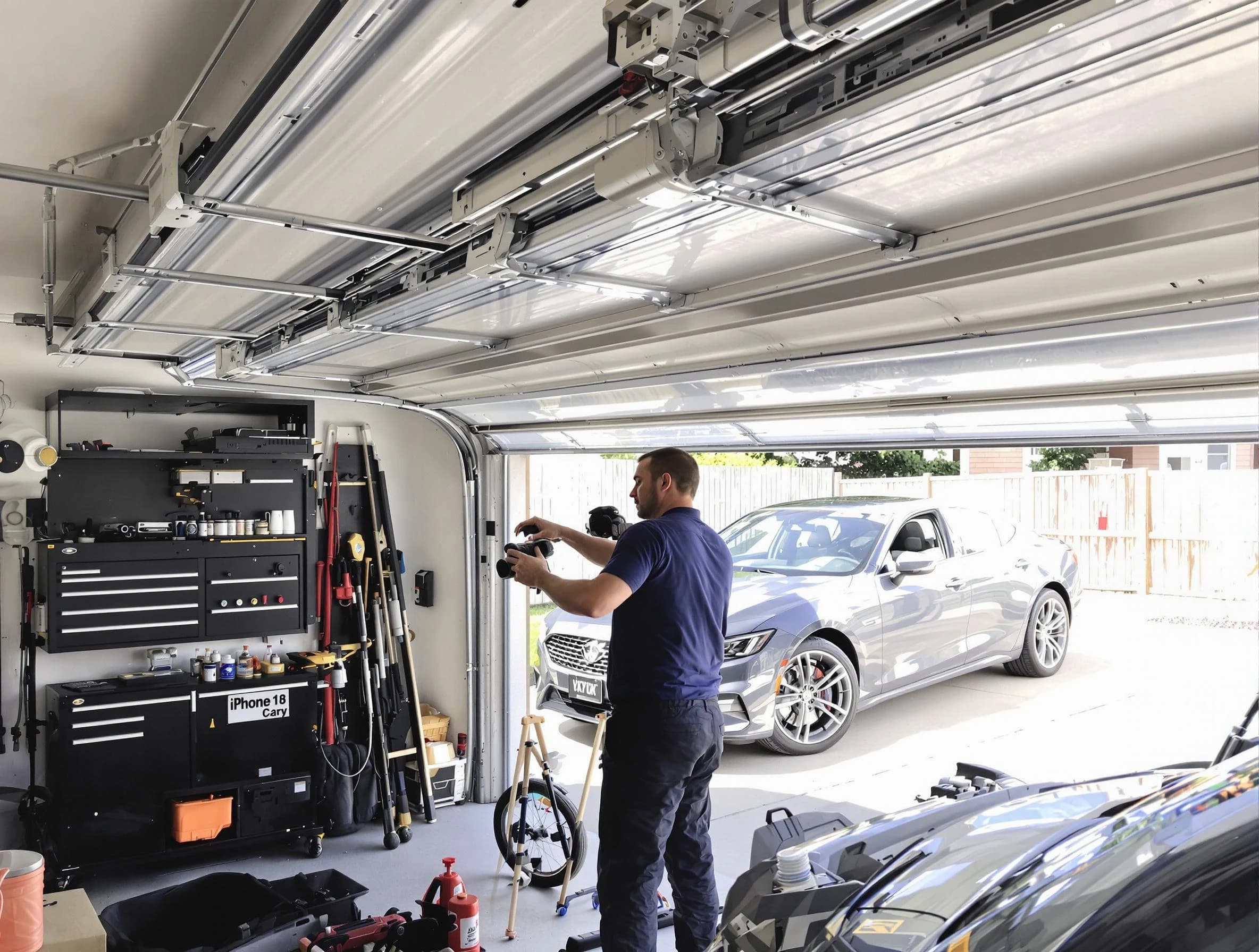 Edmond Garage Door Repair technician fixing noisy garage door in Edmond