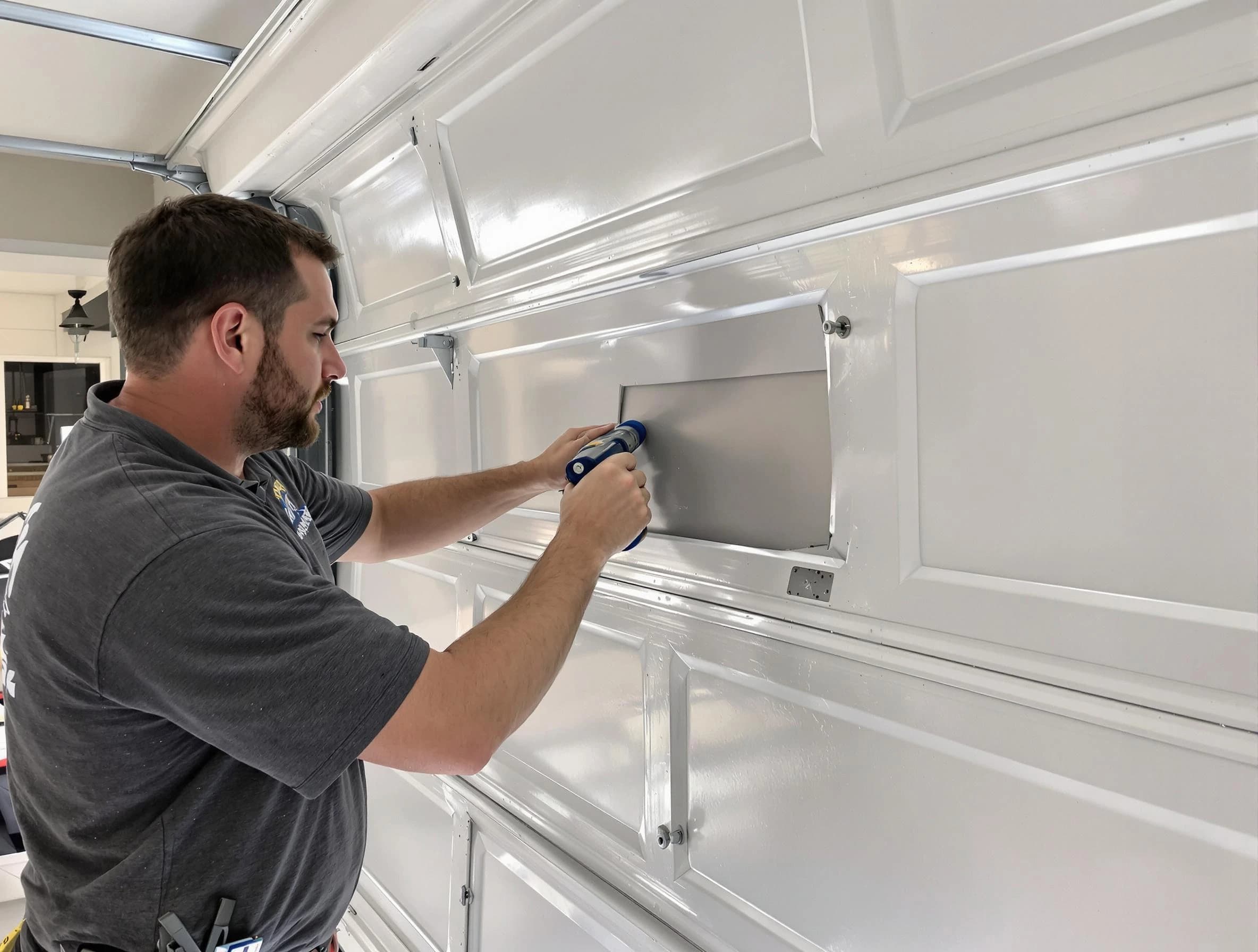 Garage door panel repair by Edmond Garage Door Repair in Edmond