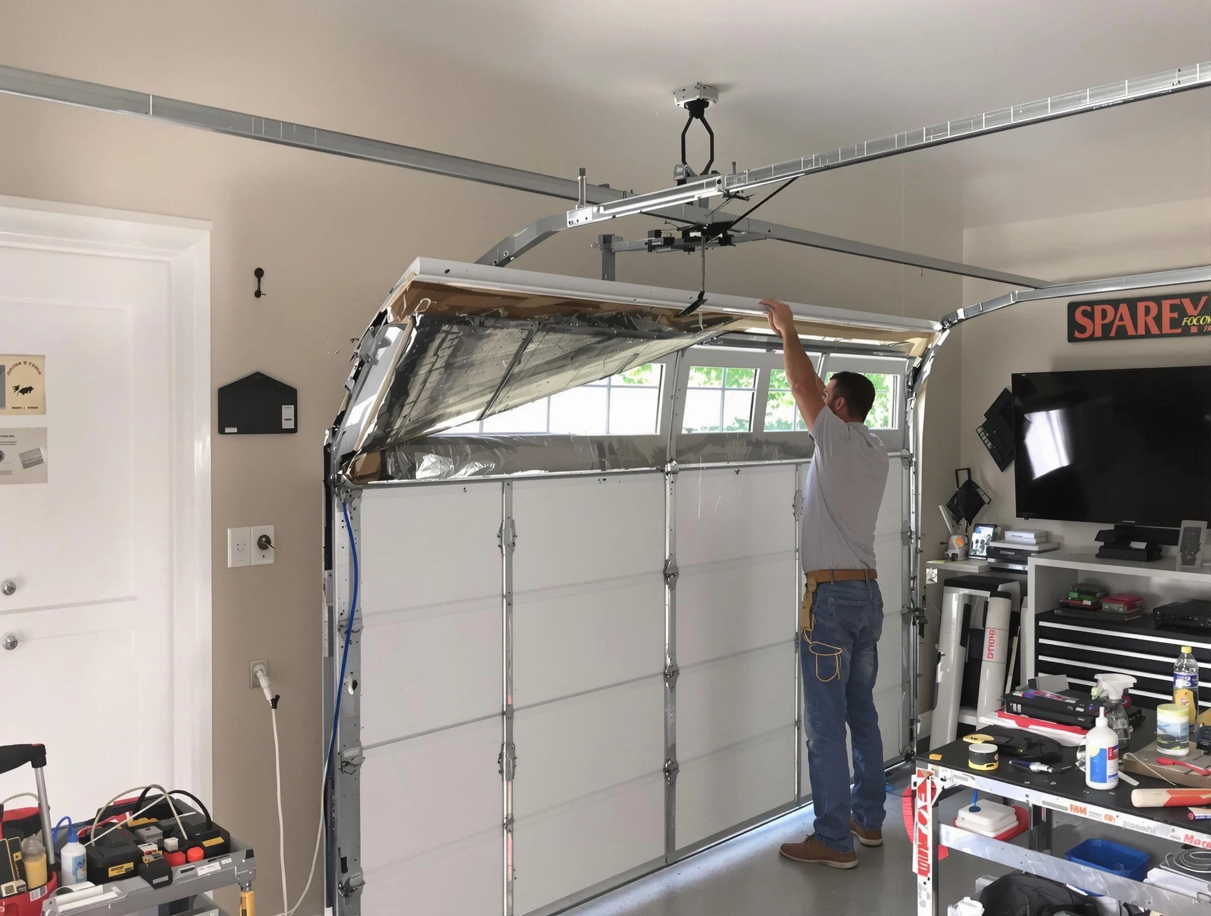 Garage door section replacement by Edmond Garage Door Repair in Edmond