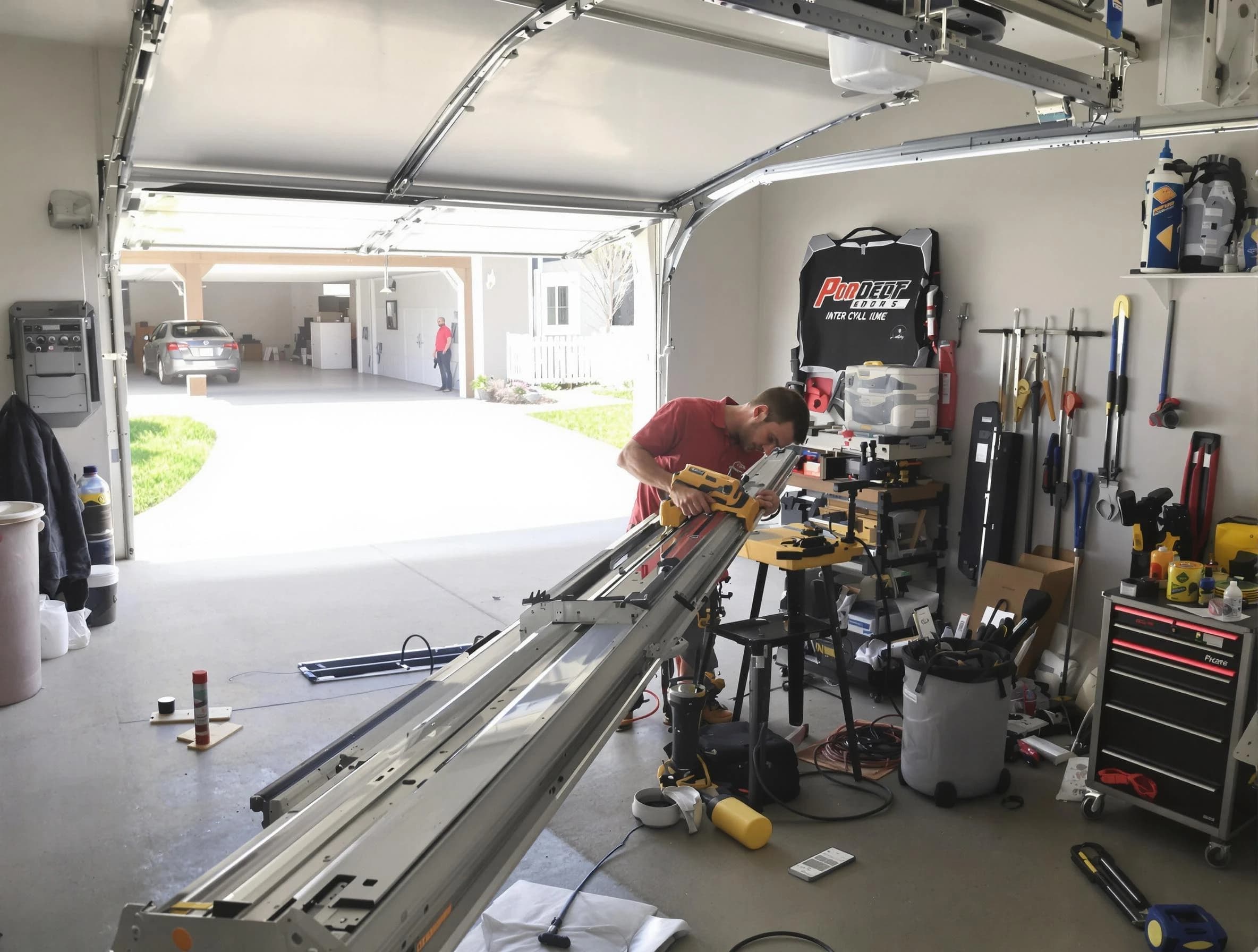 Edmond Garage Door Repair expert performing track repair in Edmond